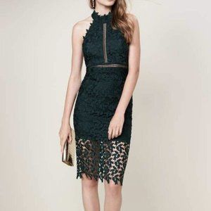 Bardot Gemma Dress Sz S Halter Neck Sleeveless Crochet & Cut Out Lace